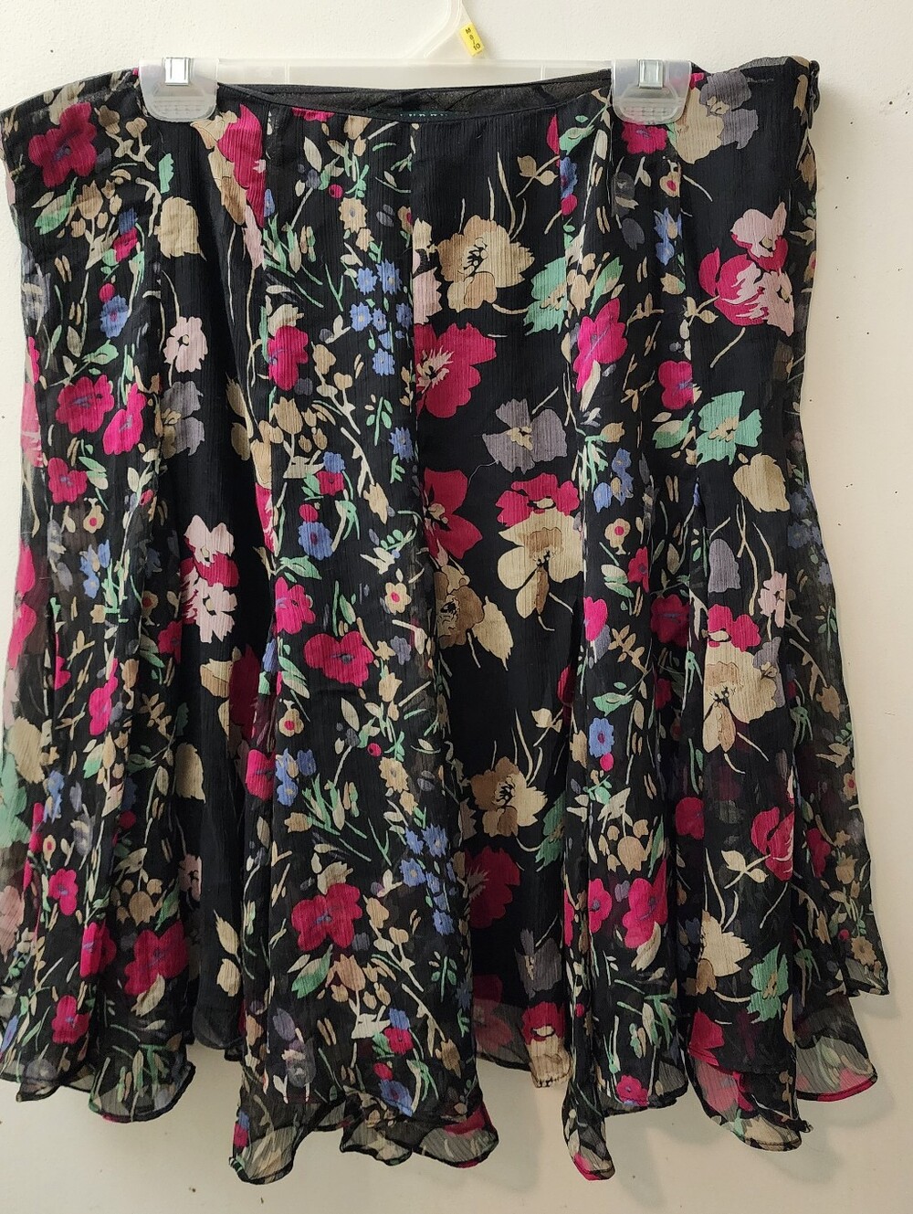 Lauren Ralph Lauren 14 Chiffon Knee Length Floral Skirt Fairy Cottagecore Flowy